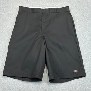 Dickies Twill Work Short Mens 40 Black Loose Fit 13" Wrinkle Resistant Easy Care